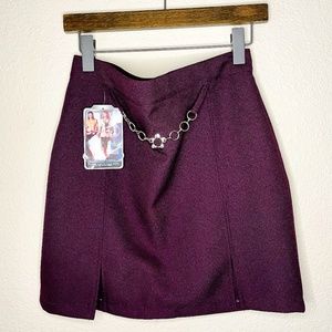 SOLD On Trend Vintage Deadstock Purple Skirt with Silver Flower Belt Detail